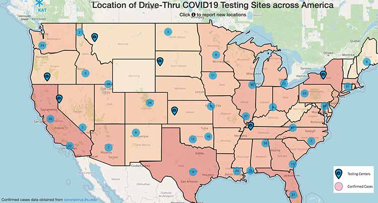 COVID-19 Testing centers in USA