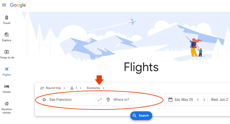 how to find google flight