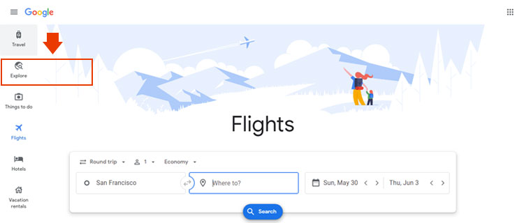 google flights USA flight book now