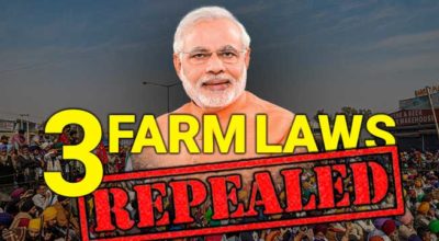 3 Farm laws bill Repealed