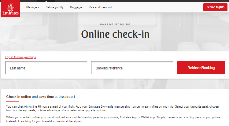 Emirate online check in policy