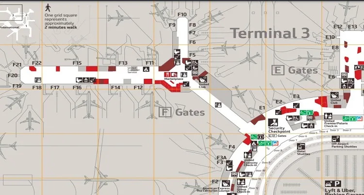 San Francisco Airport Terminal 3 Map full image