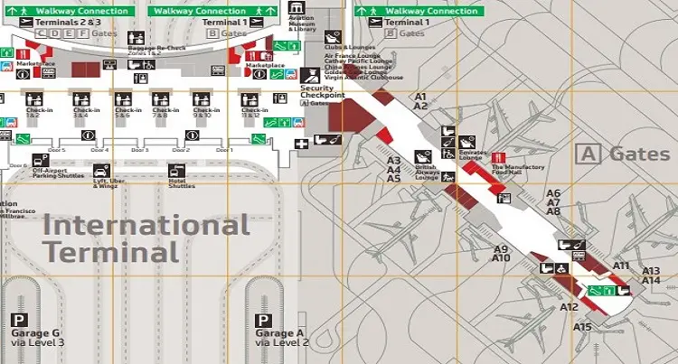 San Francisco Airport Terminal A Map